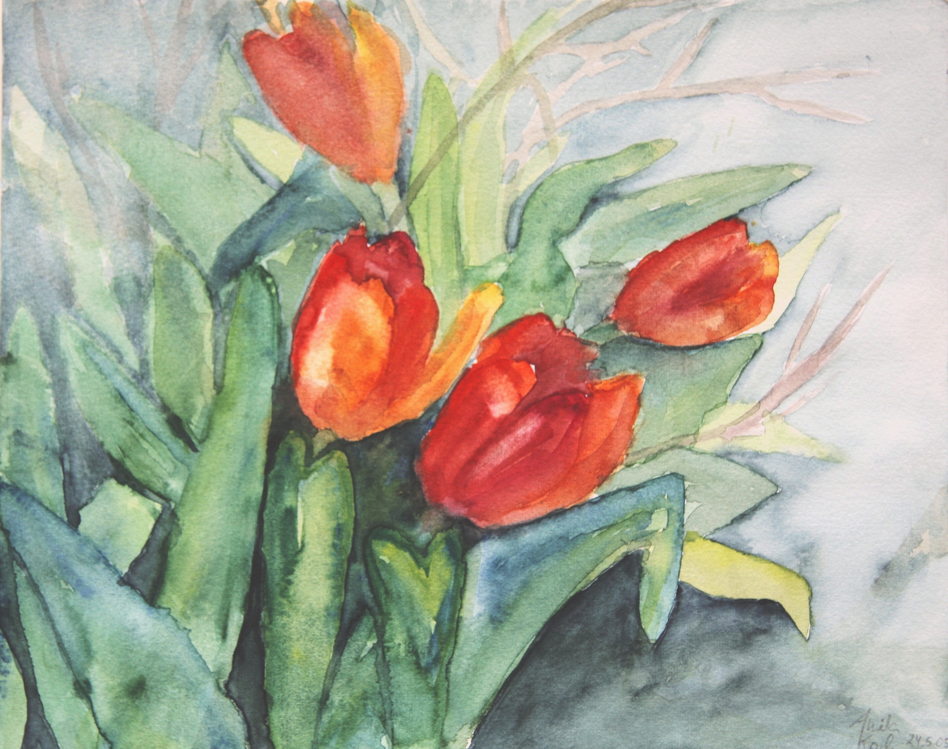 Tulpen aquarell 2005 24x30cm